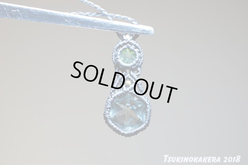 画像8: ☆04/23UP☆グリーンクォーツファセット六芒星×ペリドット小粒デザイン:14金GF入り:皐月の一点物アクセサリー:六芒星の願い (8)