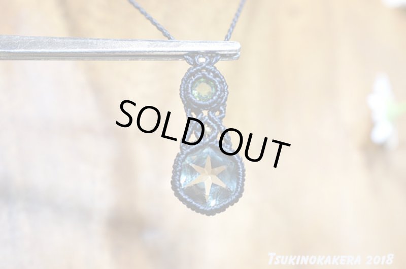 画像6: ☆04/23UP☆グリーンクォーツファセット六芒星×ペリドット小粒デザイン:14金GF入り:皐月の一点物アクセサリー:六芒星の願い (6)