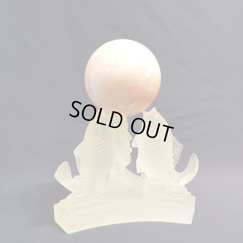 画像2: ☆01/01UP☆謹賀新年:満月のオレンジカルサイトボール&魚の台座付：浮かぶ満月 (2)