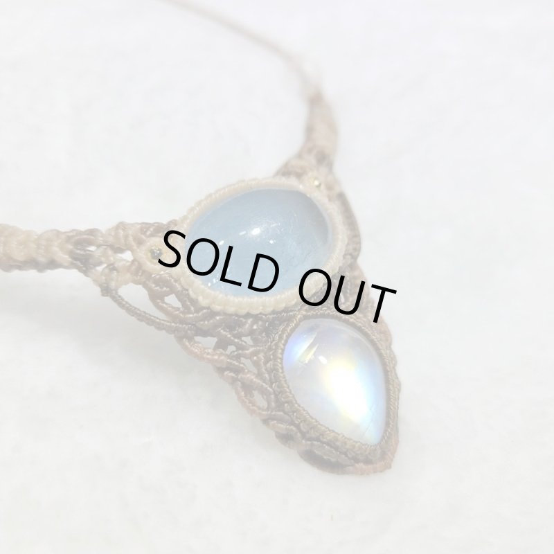 画像5: ☆03/18UP☆満月アクアマリン：蝶になれ！レインボームーンストーン：先生作品：1点物の美しいマクラメデザイン：3月記念：ワームムーン (5)