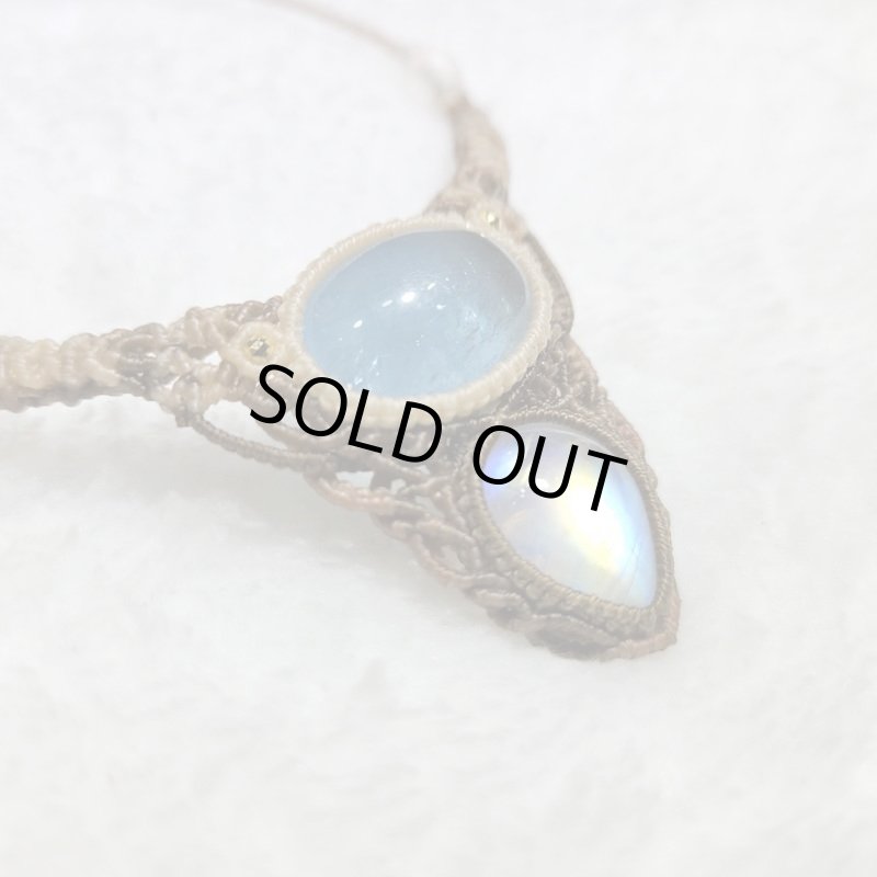 画像6: ☆03/18UP☆満月アクアマリン：蝶になれ！レインボームーンストーン：先生作品：1点物の美しいマクラメデザイン：3月記念：ワームムーン (6)