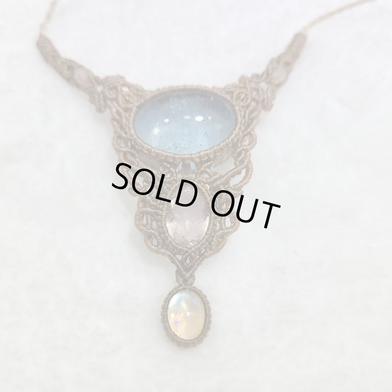 画像2: ☆03/18UP☆満月アクアマリン:モルガナイトファセット:レインボームーンストーン:先生作品:3月の天使 (2)