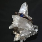 画像2: ☆05/15UP☆ヒマラヤのサファイア、カイヤナイト真鍮ブレスバングル。青色に輝く石の表面：夢と星の国4 (2)