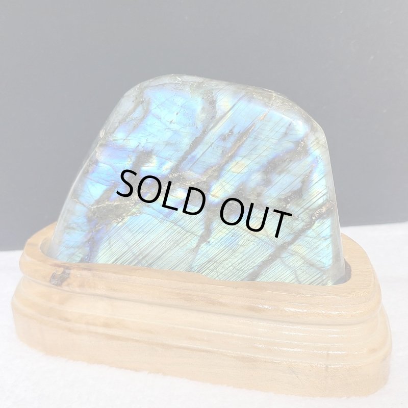 画像2: ☆07/14UP☆【大セール中】ラブラドライトビック原石置物：台付き：ラブラド王2 (2)