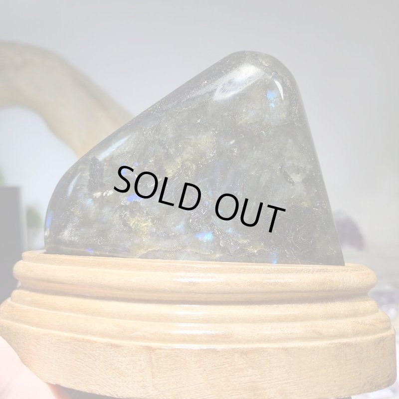 画像5: ☆07/14UP☆【大セール中】ラブラドライトビック原石置物：台付き：ラブラド王3 (5)