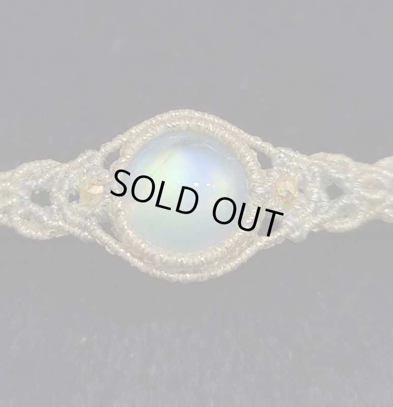 画像2: ☆09/09UP☆金と銀の紐でゴージャス。選び抜いた最高品質の青色にムーンストーン：9月満月先生作品：星と十五夜の晩餐1 (2)