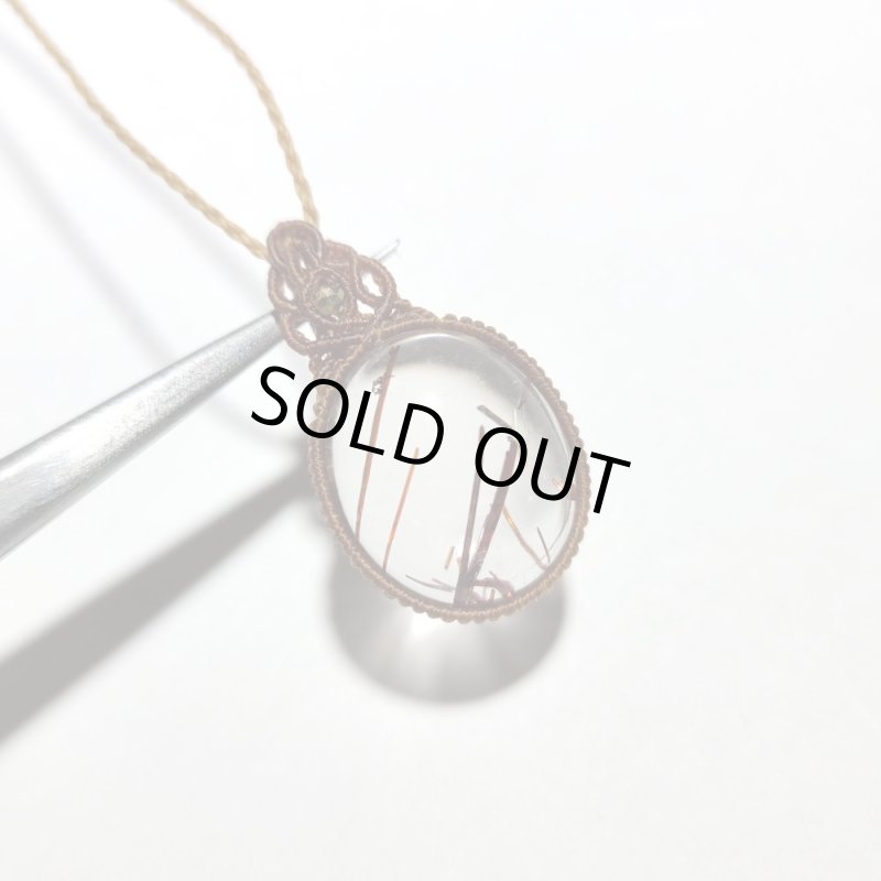 画像2: ☆07/27UP☆：ゴールデンレッドルチルクォーツ：ハイクオリティ：先生作品：マクラメジュエリー；アルデバラン３ (2)