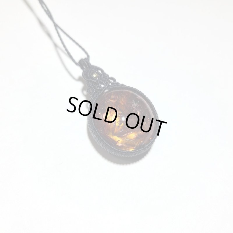 画像2: ☆07/27UP☆：ゴールデンレッドルチルクォーツ：ハイクオリティ：先生作品：マクラメジュエリー；アルデバラン1 (2)