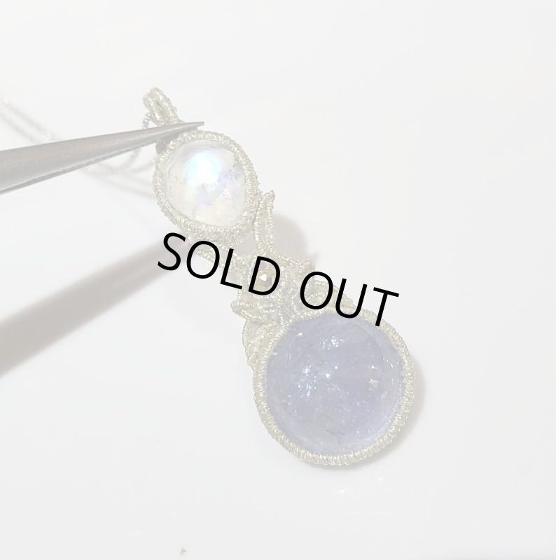 画像2: ☆12/14UP☆：ロイヤルレインボームーンストーン×タンザナイト：先生作品：ハイクオリティ：カケラーの夕べ4 (2)