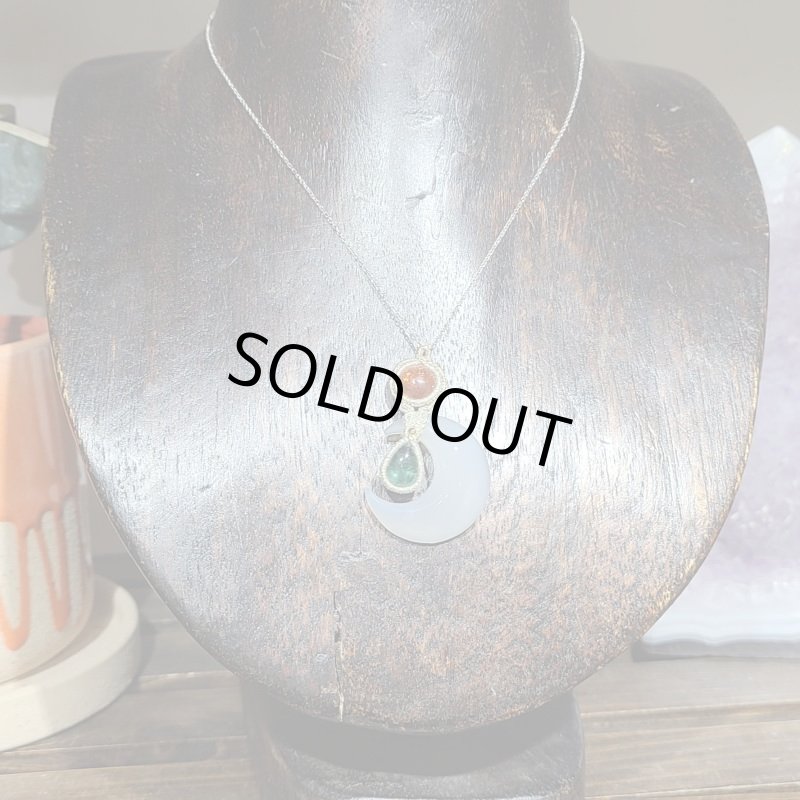 画像5: ☆12/14UP☆ 山形県月山産：月山メノウ×ロイヤルサンストーン×ダイアナマリアフローライト：月の神様：先生作品：ムーンコンセプト2 (5)