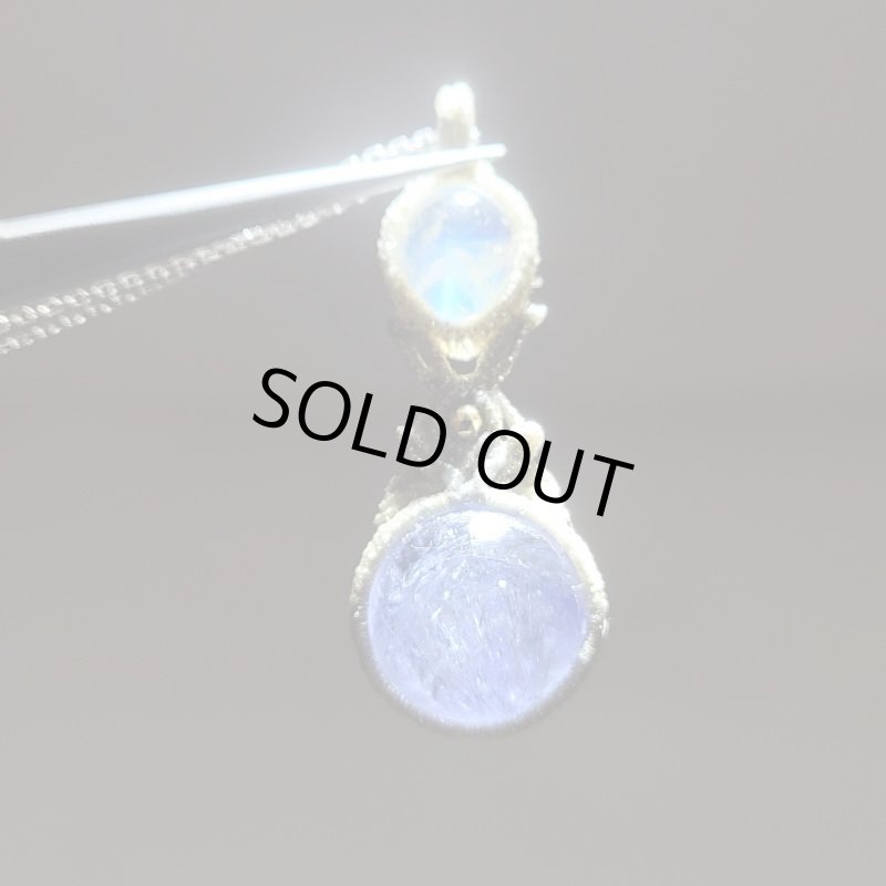 画像4: ☆12/14UP☆：ロイヤルレインボームーンストーン×タンザナイト：先生作品：ハイクオリティ：カケラーの夕べ4 (4)