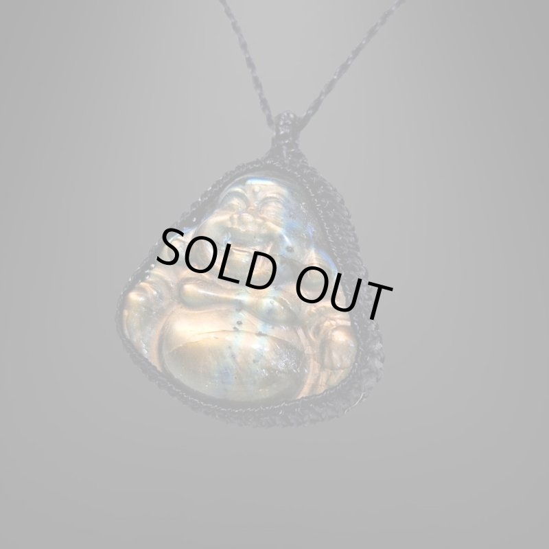 画像2: ☆/8/19UP☆ディープブルーラブラドライト：ほていさんカービング彫り物：ほていの声(Voice of hotei)1 (2)