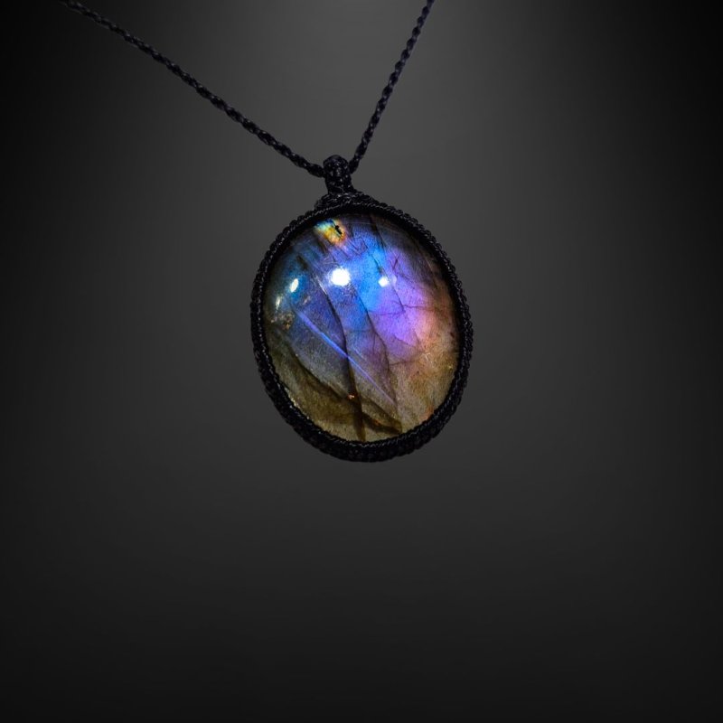 画像2: ☆08/19UP☆【希少石】レインボーラブラドライト:青い光を発する美しいハイクオリティ天然ラブラドライト:彗星の軌道 (Comet's Orbit) (2)