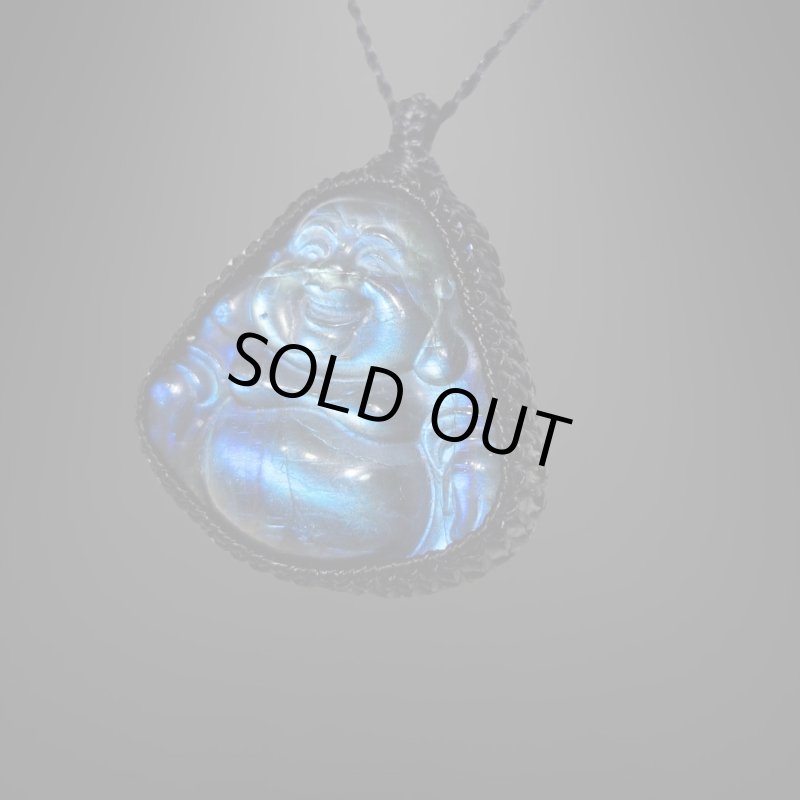 画像2: ☆08/19UP☆ディープブルーラブラドライト：ほていさんカービング彫り物：ほていの声(Voice of hotei)２ (2)