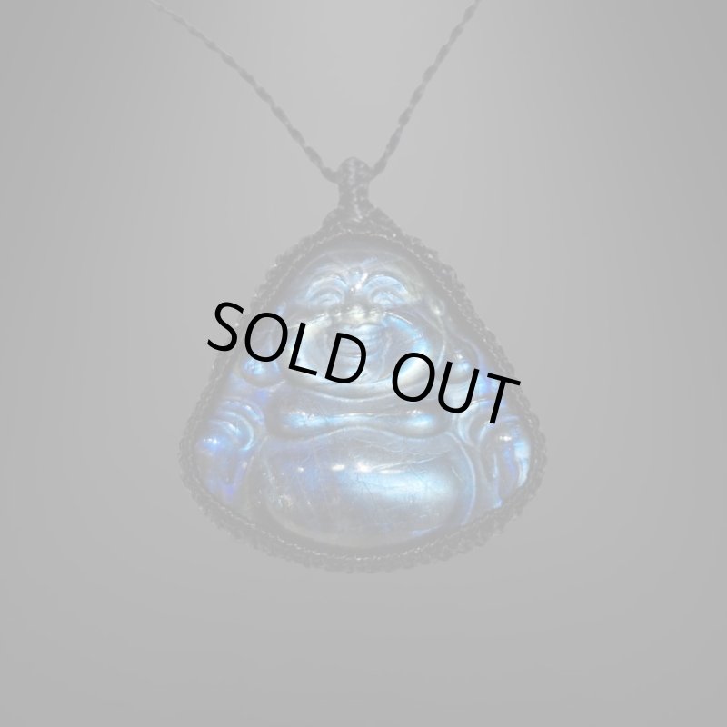 画像1: ☆08/19UP☆ディープブルーラブラドライト：ほていさんカービング彫り物：ほていの声(Voice of hotei)２ (1)