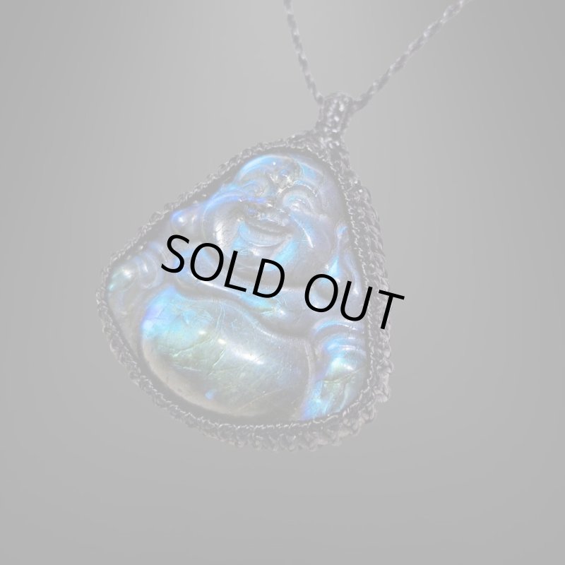 画像2: ☆8/19UP☆ディープブルーラブラドライト:ほていさんカービング彫り物:ほていの声(Voice of hotei)4 (2)