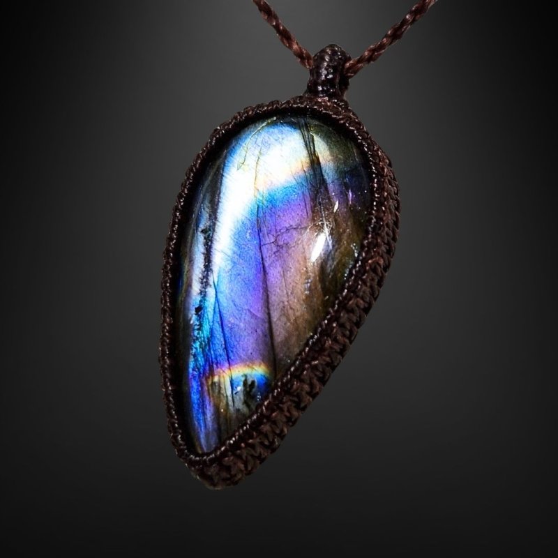 画像2: ☆09/16UP☆レインボーラブラドライト:青い光を発する美しいハイクオリティ天然ラブラドライト:インナーコスモ (2)