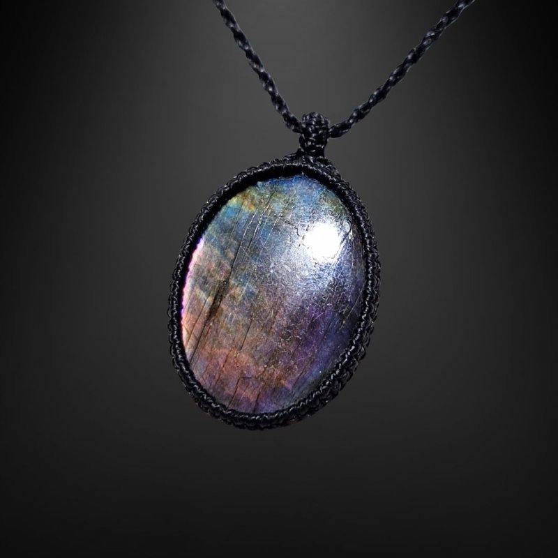 画像3: ☆09/16UP☆レインボーラブラドライト:青い光を発する美しいハイクオリティ天然ラブラドライト:オメガスパイラル (3)