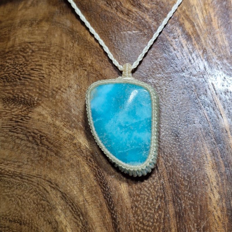 画像4: ☆09/16UP☆Bigサイズアマゾナイト:ふわっときれいなマリンブルー:オーロラブレイス (4)