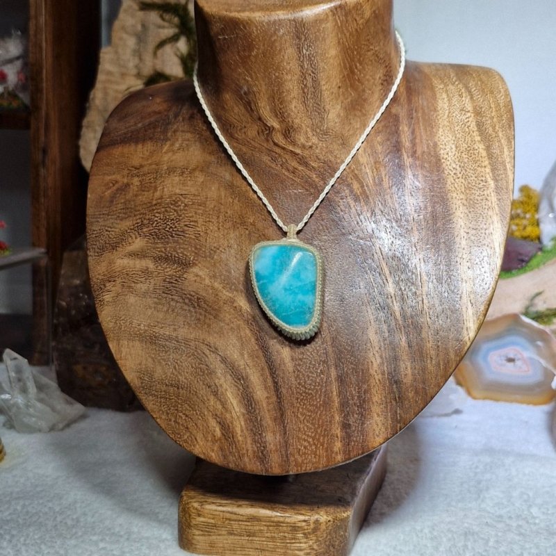 画像5: ☆09/16UP☆Bigサイズアマゾナイト:ふわっときれいなマリンブルー:オーロラブレイス (5)