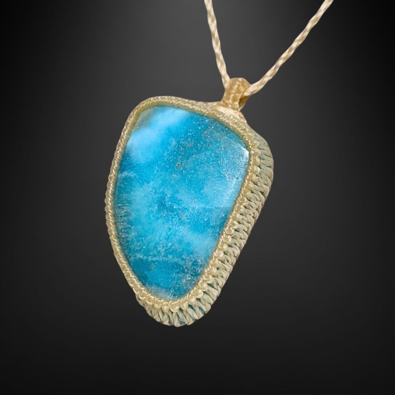 画像2: ☆09/16UP☆Bigサイズアマゾナイト:ふわっときれいなマリンブルー:オーロラブレイス (2)