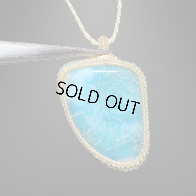 画像1: ☆09/16UP☆Bigサイズアマゾナイト：ふわっときれいなマリンブルー：オーロラブレイス (1)