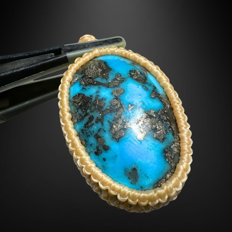 画像2: ☆10/16UP☆ペルシャ産:ハイクオリティターコイズ:パイライトの奇跡:月の影 (2)