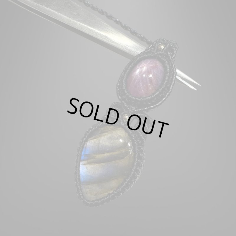 画像3: ☆12/13UP☆天然ハイクオリティパープルスターサファイア×ラブラドライト：ばっちりスター:クリスタルブレス (3)