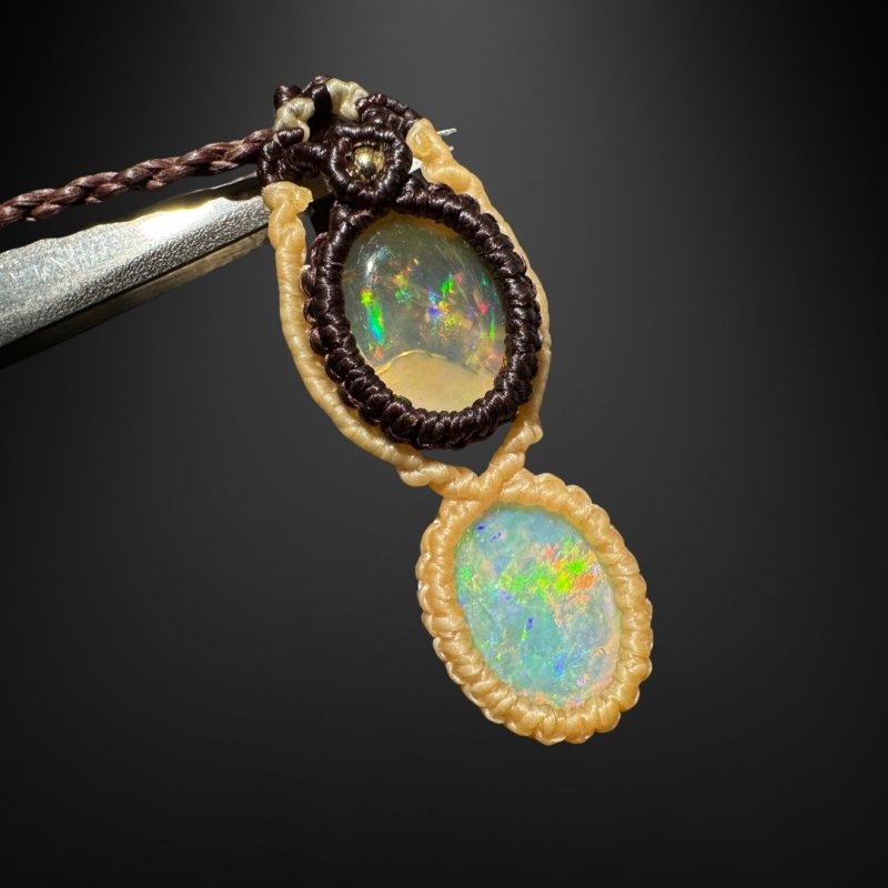 画像2: ☆12/13UP☆ウォーターオパール×オーストラリアオパール:燃えるオパール:透明感ホワイト:セレスティアルハート (2)