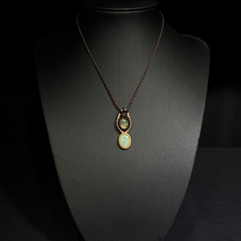 画像4: ☆12/13UP☆ウォーターオパール×オーストラリアオパール:燃えるオパール:透明感ホワイト:セレスティアルハート (4)