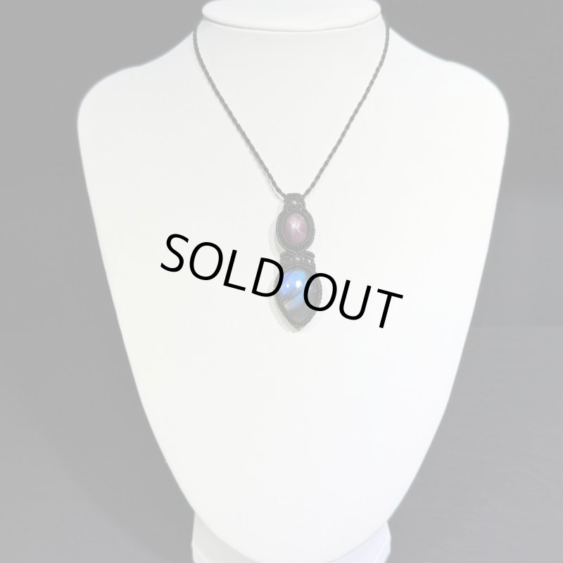 画像4: ☆12/13UP☆天然ハイクオリティパープルスターサファイア×ラブラドライト：ばっちりスター:クリスタルブレス (4)