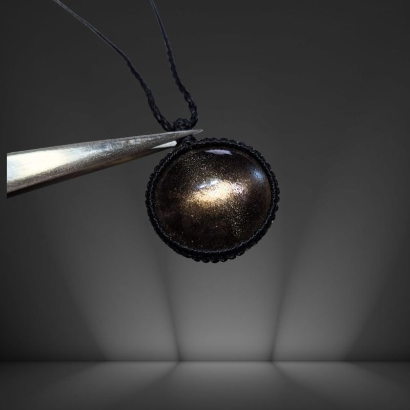 画像4: ☆04/06UP☆ブラックサンストーン：タンザニア産：ここまでギラギラ：ハイクオリティ：太陽の輝きサンストーン：星のオルゴール (4)