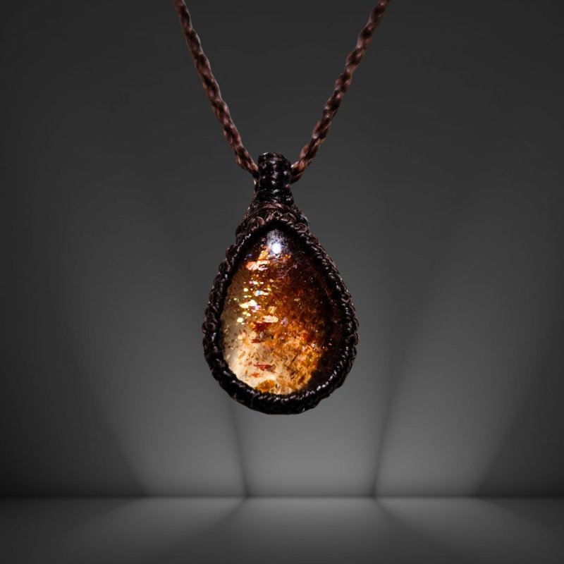 画像3: ☆04/06UP☆アルーシャサンストーン：タンザニア産：ここまでギラギラ：ハイクオリティ：太陽の輝きサンストーン：大地の守り人 (3)