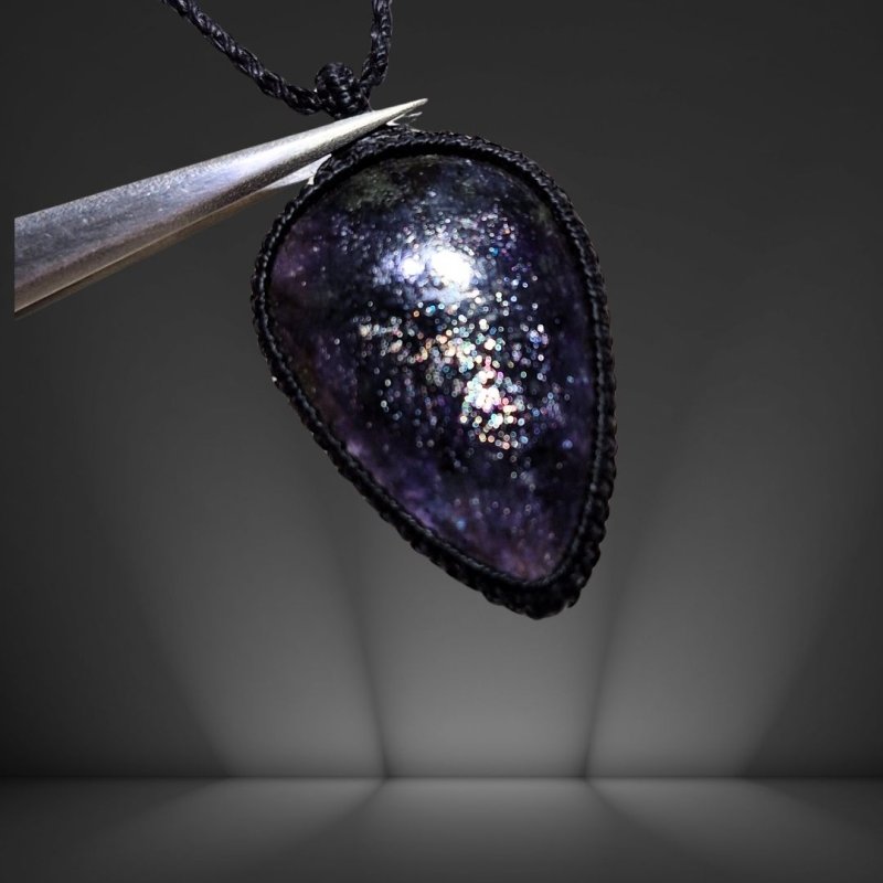 画像4: ☆04/06UP☆アイオライトサンストーン：コーディアライト：虹のキラキラが表面に：最高ピースコレクション：蒼き羅針盤（あおきらしんばん） (4)