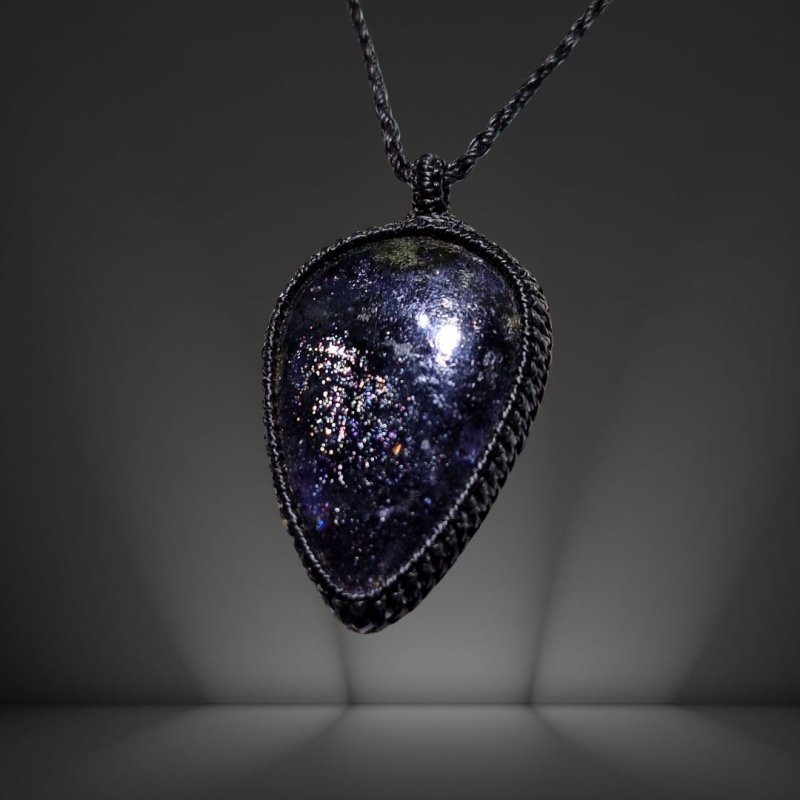 画像3: ☆04/06UP☆アイオライトサンストーン：コーディアライト：虹のキラキラが表面に：最高ピースコレクション：蒼き羅針盤（あおきらしんばん） (3)