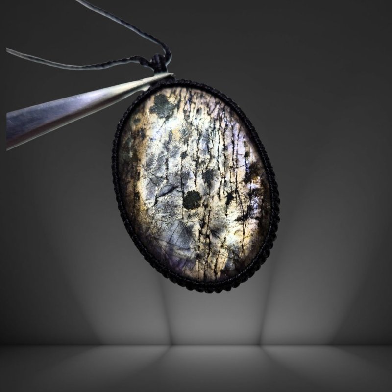 画像2: ☆04/06UP☆【50000→30000】アイオライトサンストーン:コーディアライト:虹のキラキラが表面に:最高ピースコレクション:蒼の祓(あおのはらい) (2)