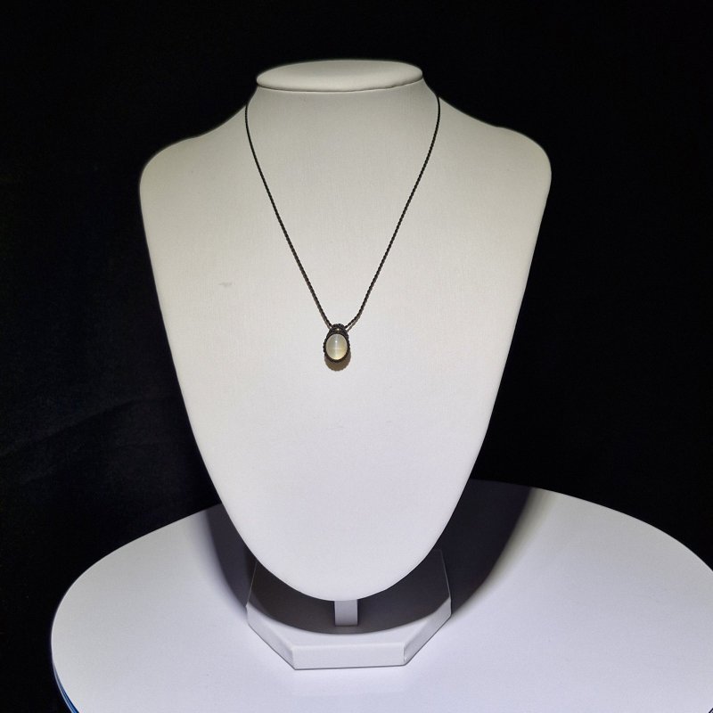 画像4: ☆12/13UP☆ホワイトオパールキャッツアイ：激レアシラー：きれいなキャッツアイ効果：完璧な表情：Glimmer Paw（きらめく足跡） (4)