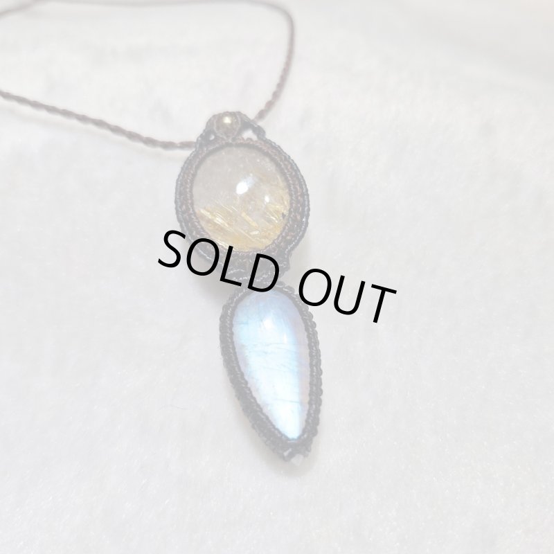 画像2: ☆05/08UP☆ロイヤルムーンストーン×ゴールドルチルクォーツ：素敵な組み合わせ：最高品質のムーンストーン：天界のしずく (2)