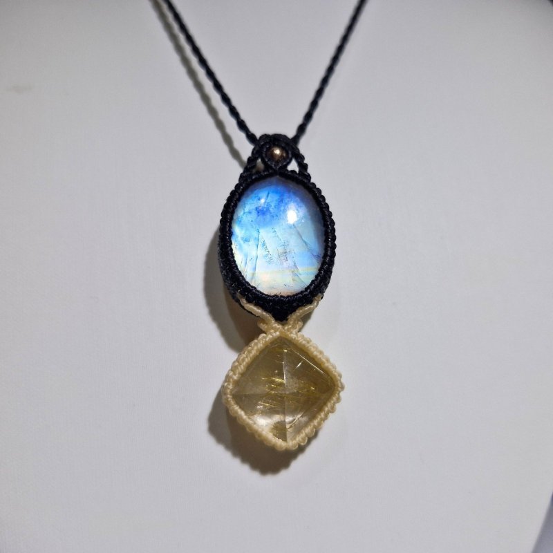 画像3: ☆05/08UP☆ロイヤルムーンストーン×ゴールドルチルクォーツ：素敵な組み合わせ：最高品質のムーンストーン：ルナソルの秘宝 (3)