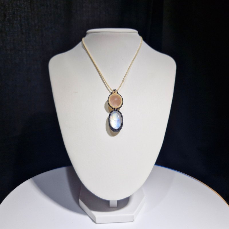 画像4: ☆05/08UP☆ロイヤルムーンストーン×スターローズクォーツ：素敵な組み合わせ：最高品質のムーンストーン：ローズ・ライト・オラクル (4)