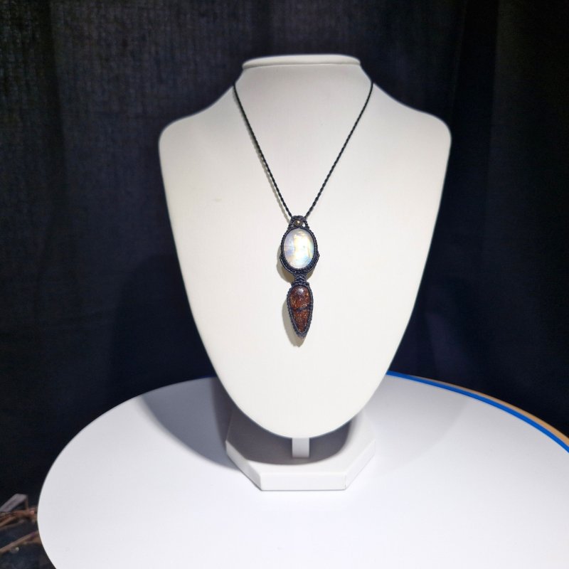 画像2: ☆05/08UP☆ロイヤルムーンストーン×レッドルチルクォーツ：素敵な組み合わせ：最高品質のムーンストーン：虹の谷 (2)