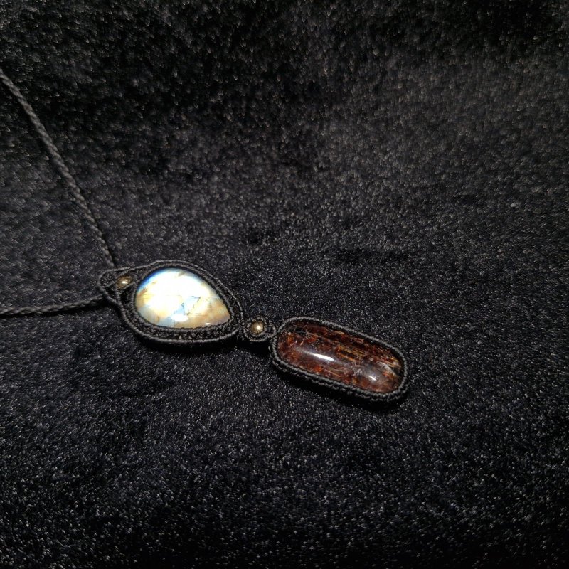 画像8: ☆05/08UP☆ロイヤルムーンストーン×レッドルチルクォーツ：素敵な組み合わせ：最高品質のムーンストーン：虹の谷2 (8)