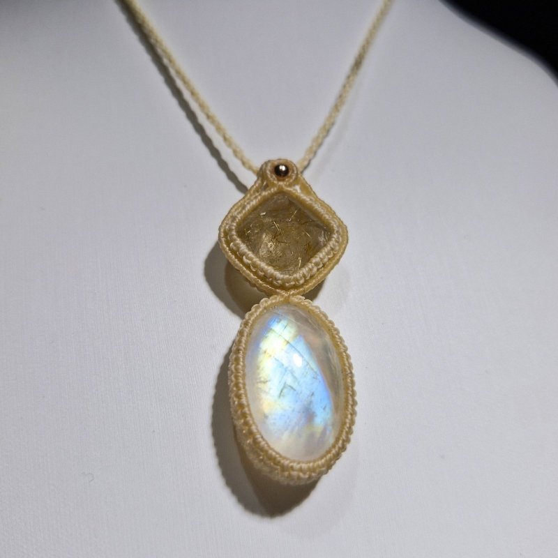 画像3: ☆05/08UP☆ロイヤルムーンストーン×ゴールドルチルクォーツ：素敵な組み合わせ：最高品質のムーンストーン：光響（こうきょう） (3)