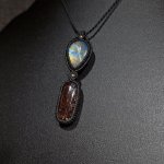 画像7: ☆05/08UP☆ロイヤルムーンストーン×レッドルチルクォーツ：素敵な組み合わせ：最高品質のムーンストーン：虹の谷2 (7)