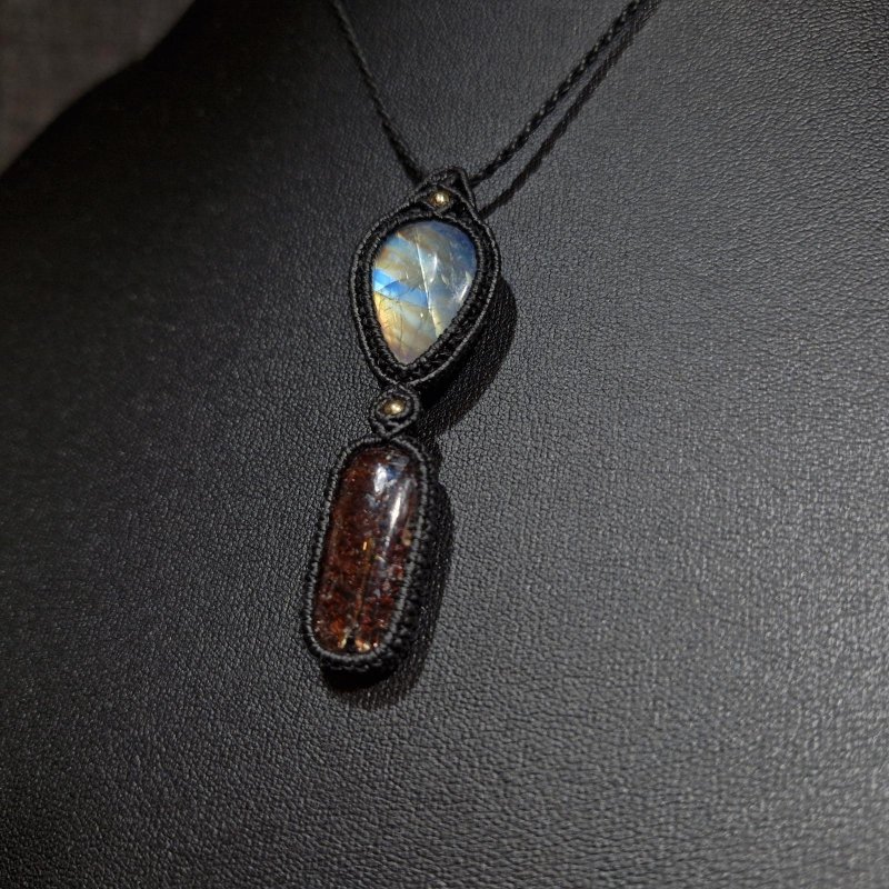 画像7: ☆05/08UP☆ロイヤルムーンストーン×レッドルチルクォーツ：素敵な組み合わせ：最高品質のムーンストーン：虹の谷2 (7)