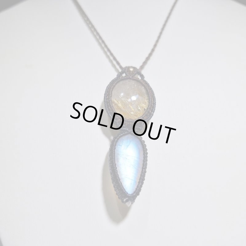 画像3: ☆05/08UP☆ロイヤルムーンストーン×ゴールドルチルクォーツ：素敵な組み合わせ：最高品質のムーンストーン：天界のしずく (3)