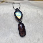 画像5: ☆05/08UP☆ロイヤルムーンストーン×レッドルチルクォーツ：素敵な組み合わせ：最高品質のムーンストーン：虹の谷2 (5)
