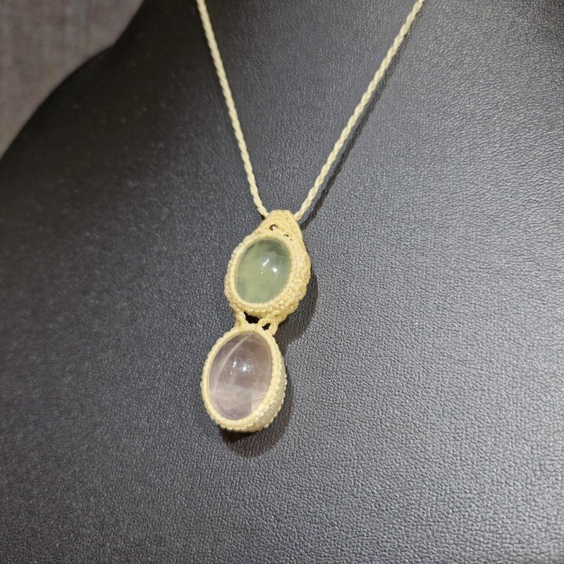 画像5: ☆05/08UP☆プレナイト×スターローズクォーツ：パステルな素敵な組み合わせ：とてもかわいい二つの石：愛の結晶星（ジュエル・スター・オブラブ） (5)