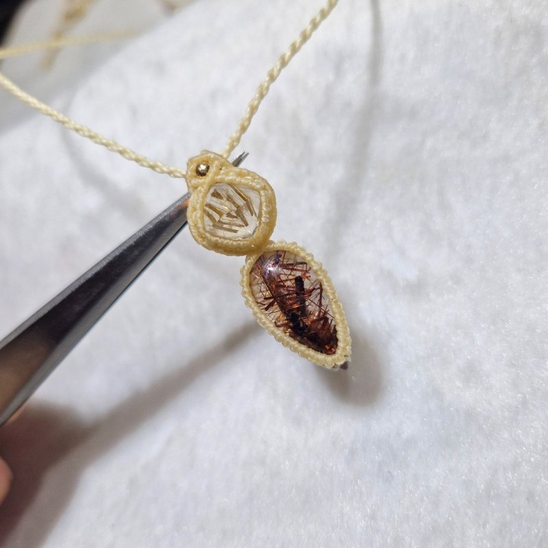 画像4: ☆05/08UP☆ゴールドルチル×レッドルチルクォーツ：最高品質の2点を豪華にふんだんに使いました：金運のエネルギーをあなたに：金の羅針盤 (4)