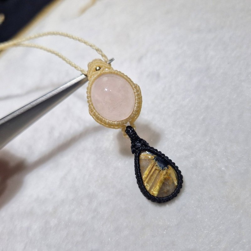 画像4: ☆05/08UP☆ゴールドルチル×スターローズクォーツ：最高品質の2点を豪華にふんだんに使いました：金運のエネルギーをあなたに：ソラノカケラ (4)